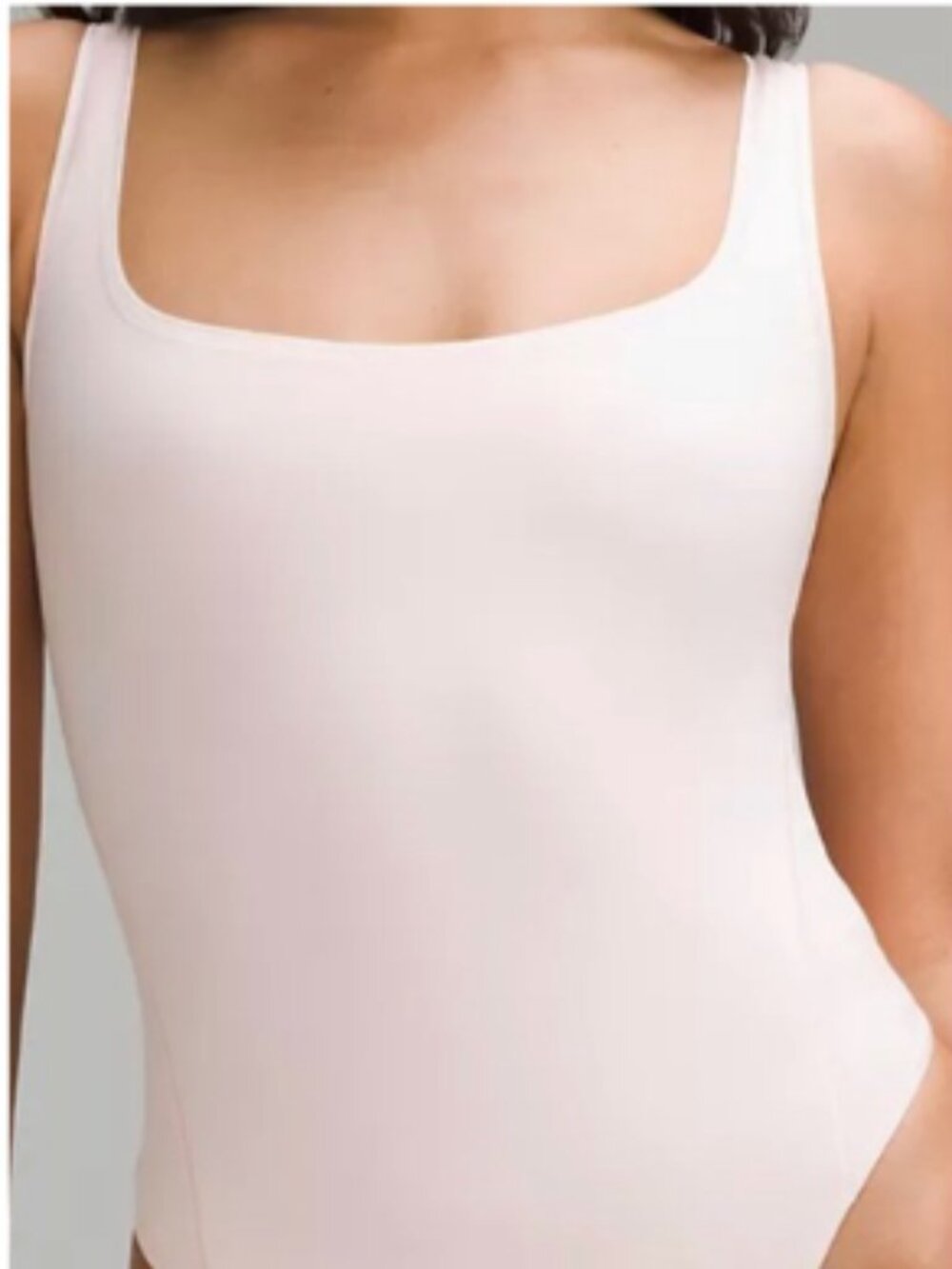 Lululemon Wundermost Square-Neck Sleeveless Bodysuit | Strawberry Milkshake | XL